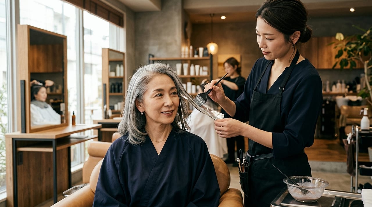 50代女性の白髪染め頻度を減らす「ハイブリッドスケジュール」｜サロン×ホームカラー分担術