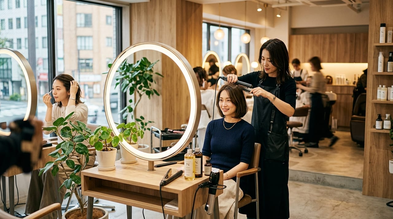 仕事女性の朝の時短ヘアセット術｜5分で決まる上品な髪型とセット方法 のメインビジュアル