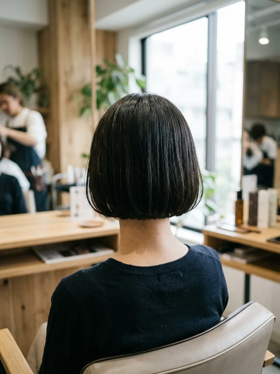 名取 コスタヘアー 大人上品ショートボブ - 後ろ姿