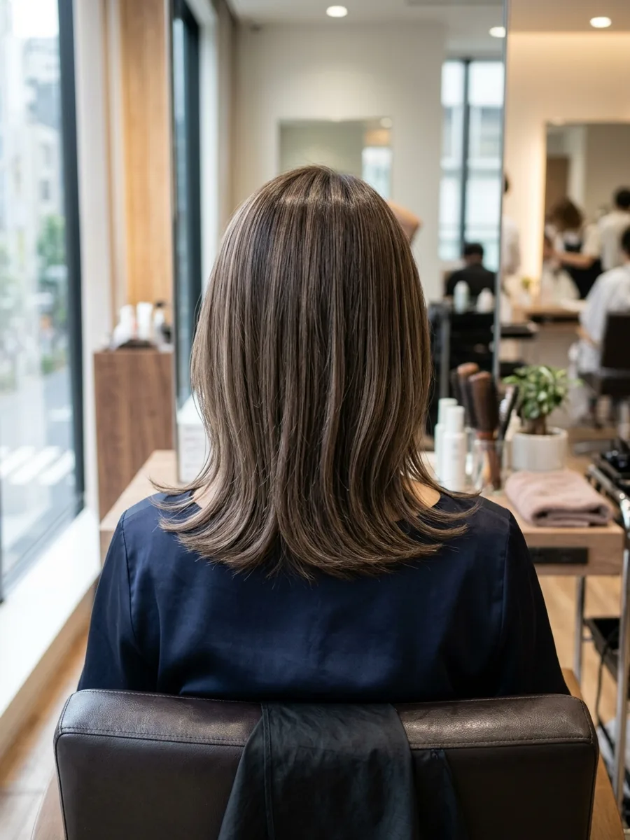 多賀城 コスタヘアー 大人艶グレージュカラー - 後ろ姿