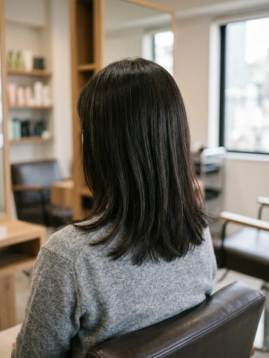 名取 コスタヘアー やわらかフェミニンミディアム - 後ろ姿