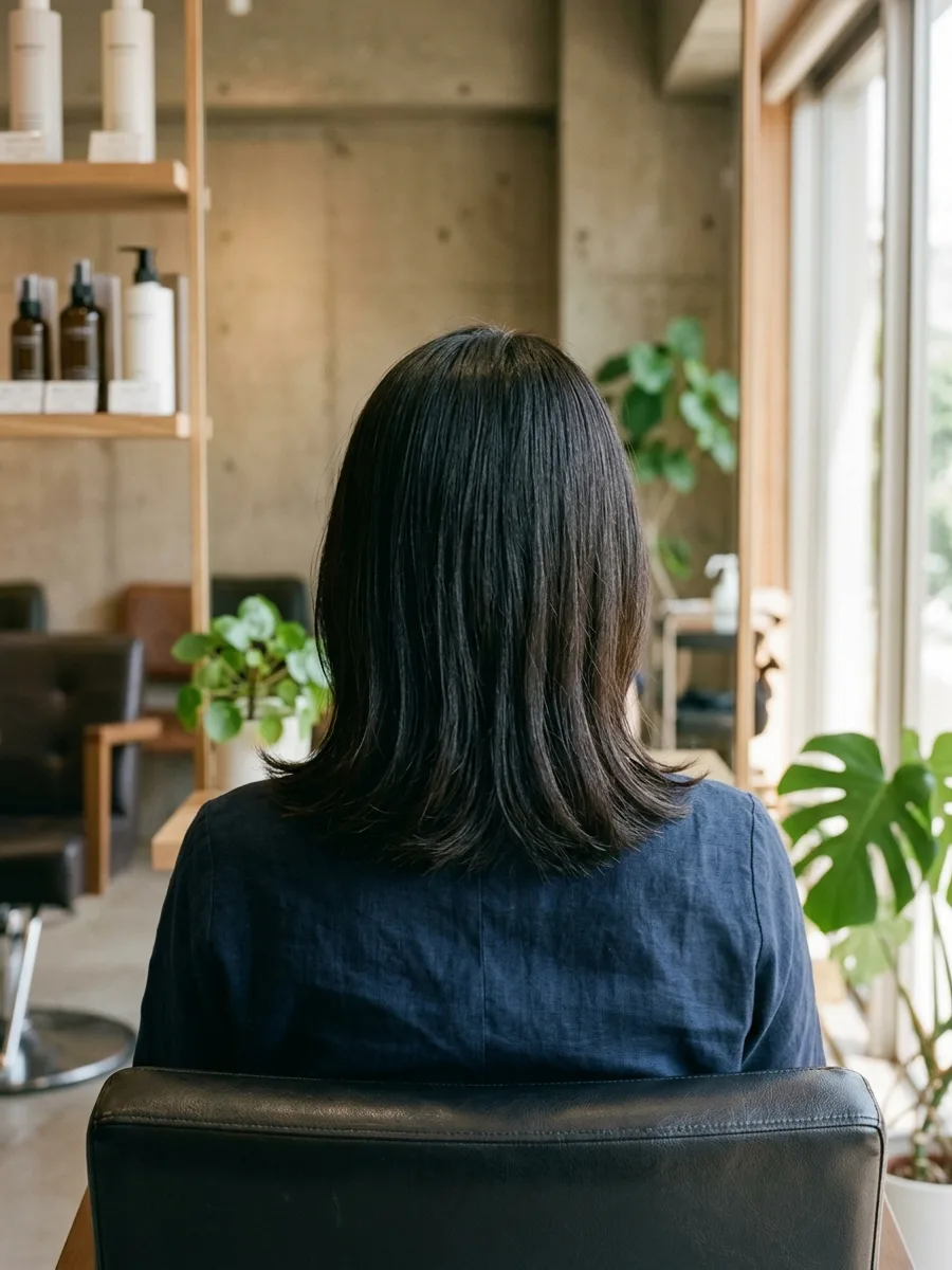 名取 コスタヘアー ナチュラルミディアムウェーブ - 後ろ姿