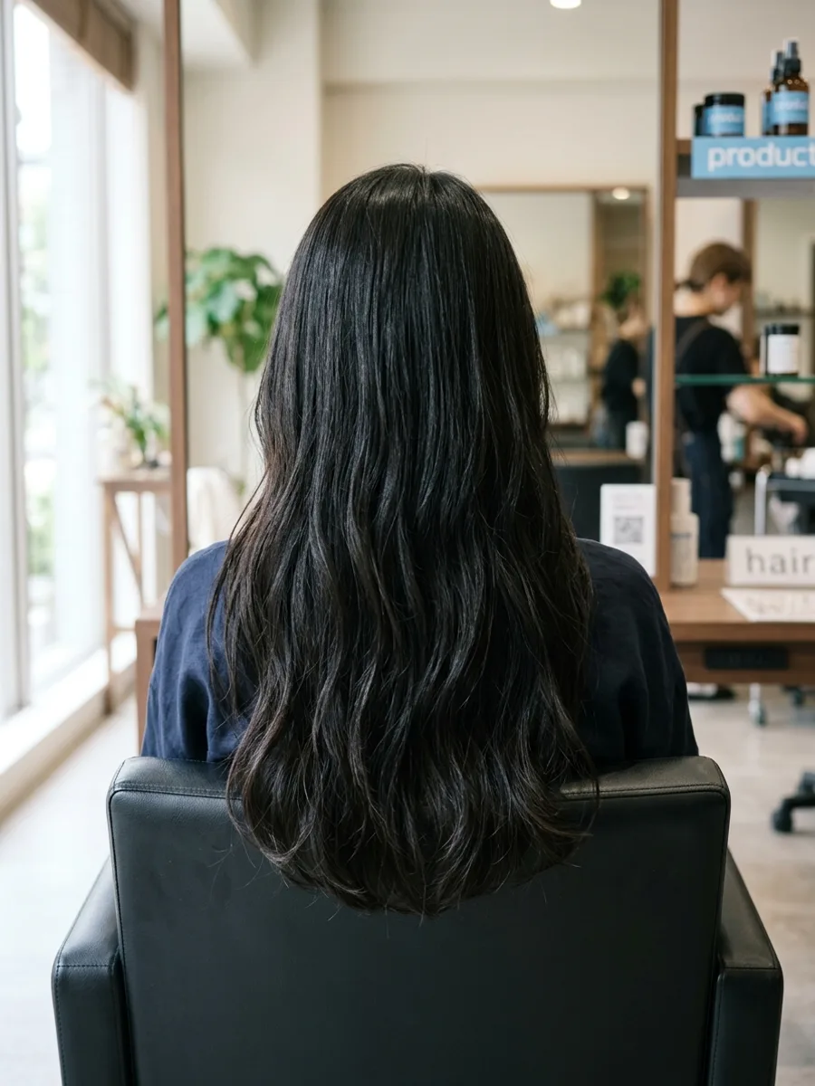 名取 コスタヘアー ツヤ感ロングスタイル - 後ろ姿