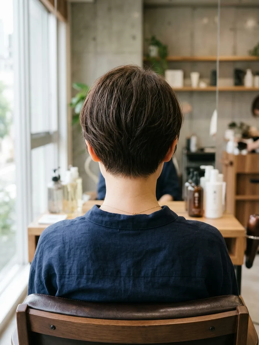 名取 コスタヘアー 大人可愛いショートヘア - 後ろ姿