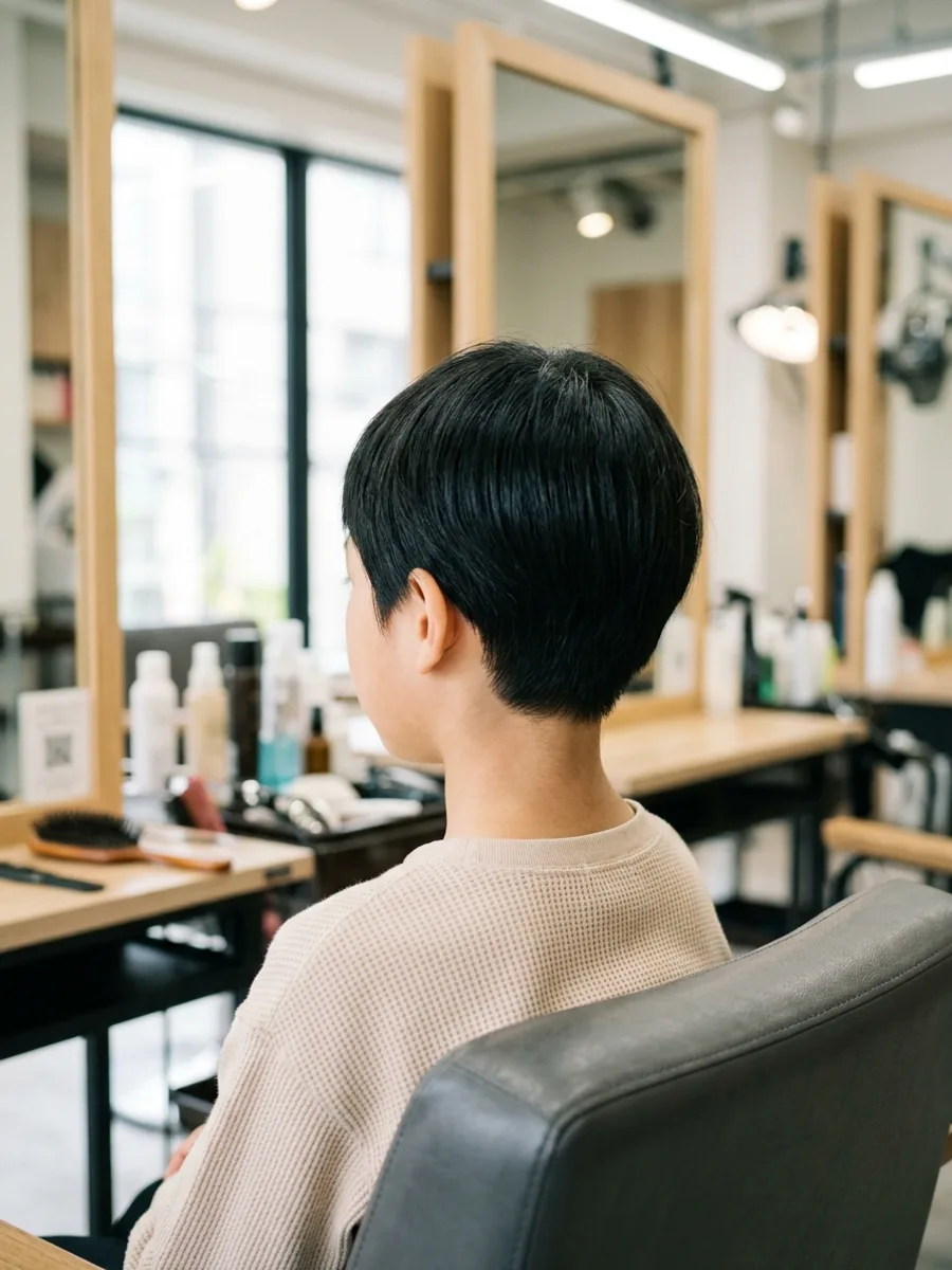 名取 コスタヘアー キッズナチュラルショート - 後ろ姿