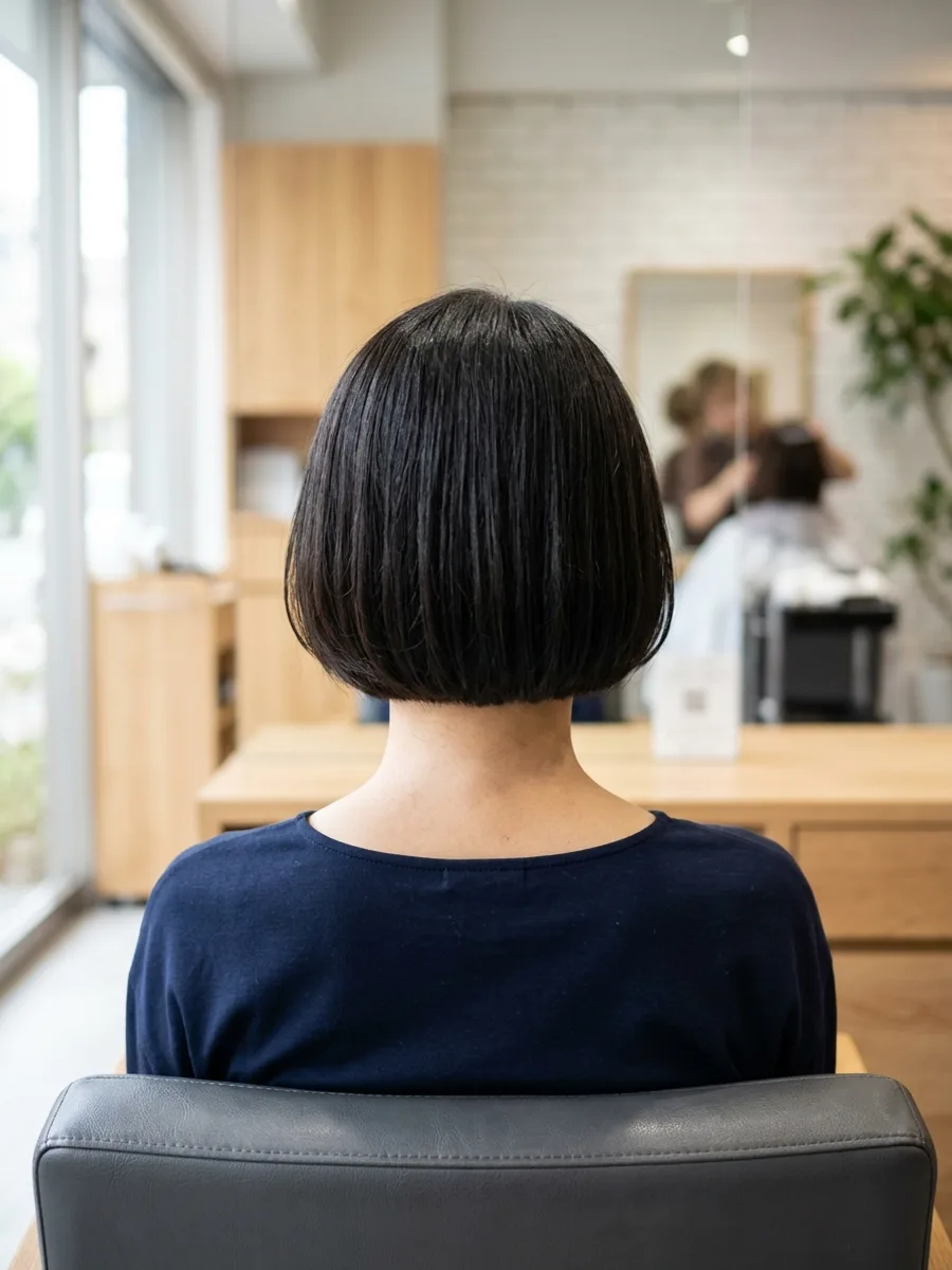 名取 コスタヘアー 大人ナチュラルボブ - 後ろ姿
