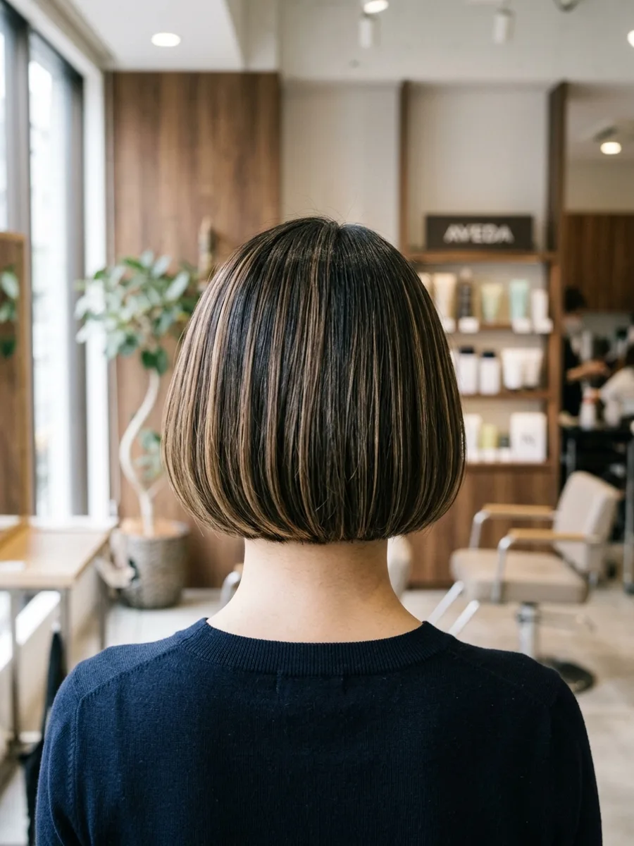 名取 コスタヘアー 透明感カラーボブ - 後ろ姿