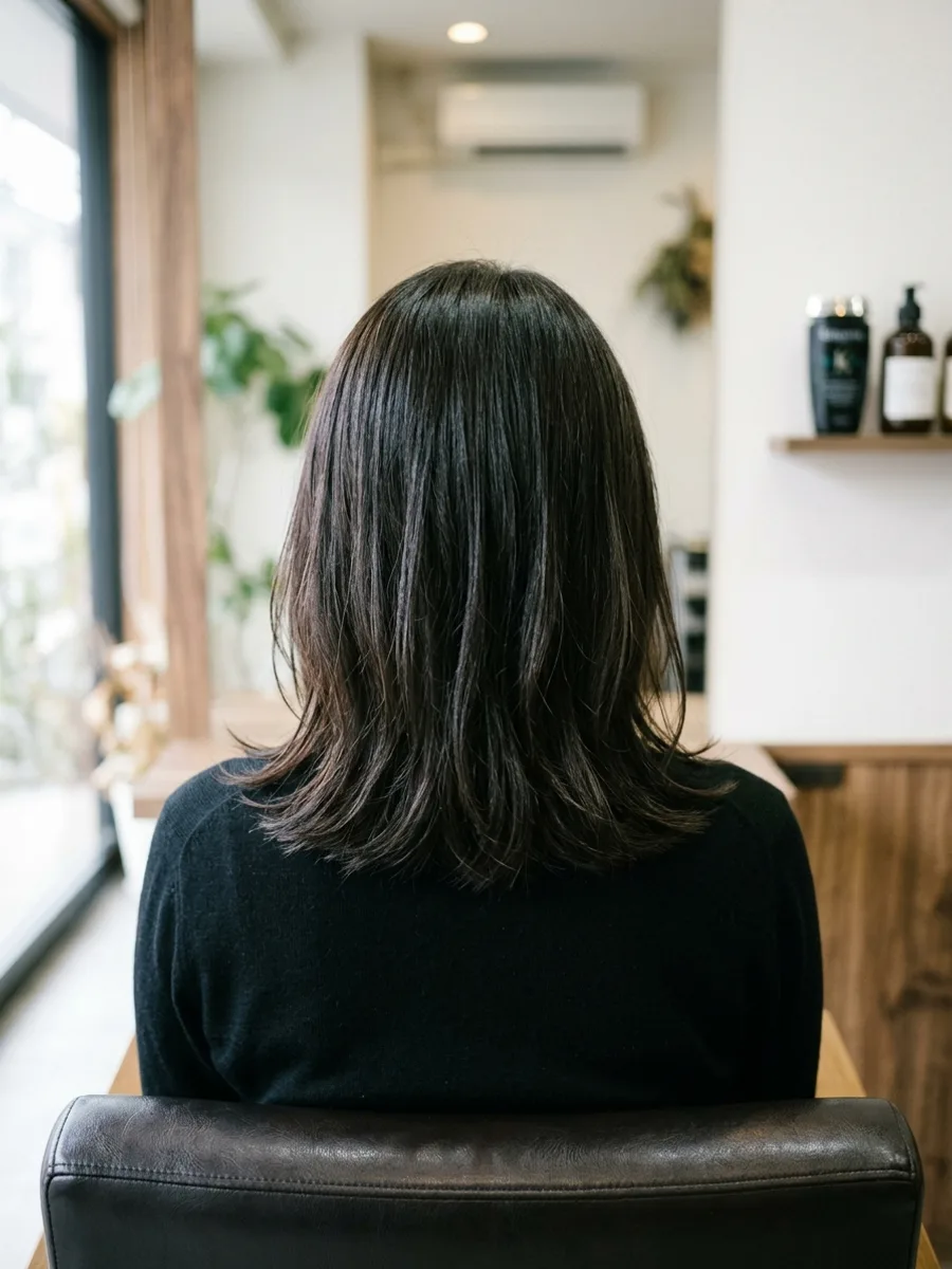 名取 コスタヘアー ナチュラルフェミニンミディアム - 後ろ姿