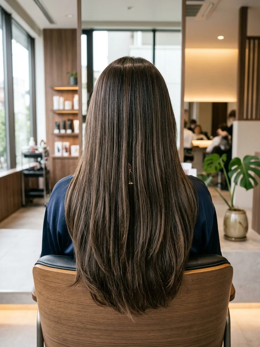 多賀城 コスタヘアー ツヤ感グラデーションロング - 後ろ姿