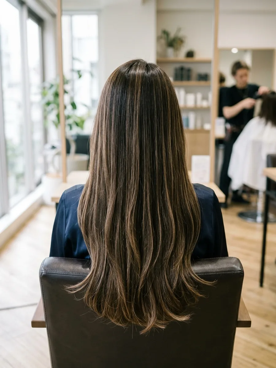 名取 コスタヘアー トレンドカラーロング - 後ろ姿