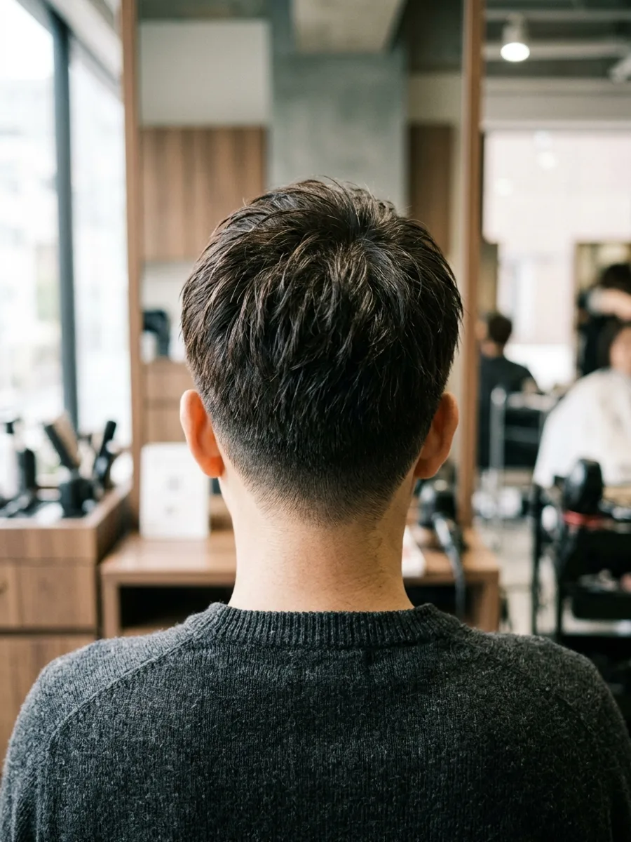 多賀城 コスタヘアー 丸みショート｜黄金ひし形シルエット - 後ろ姿