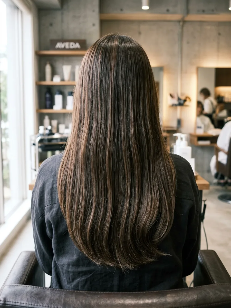 多賀城 コスタヘアー ツヤ感エイジングカラーロング - 後ろ姿