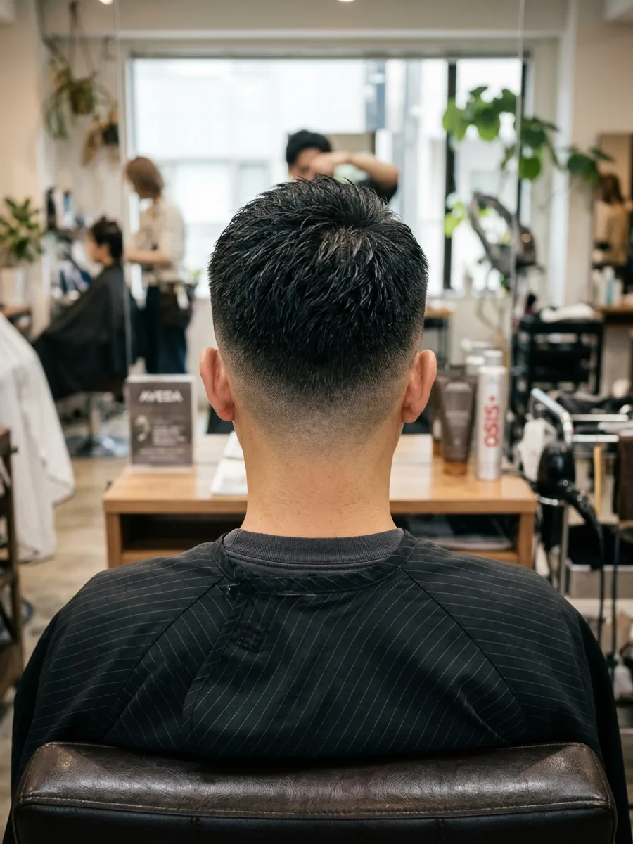 多賀城 コスタヘアー メンズフェードショート - 後ろ姿