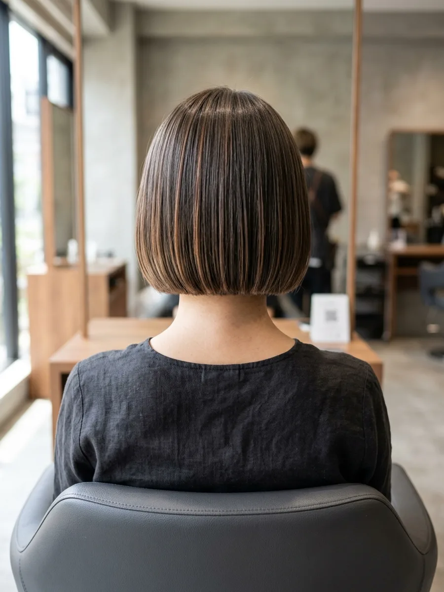 多賀城 コスタヘアー 艶感エイジングケアカラーボブ - 後ろ姿