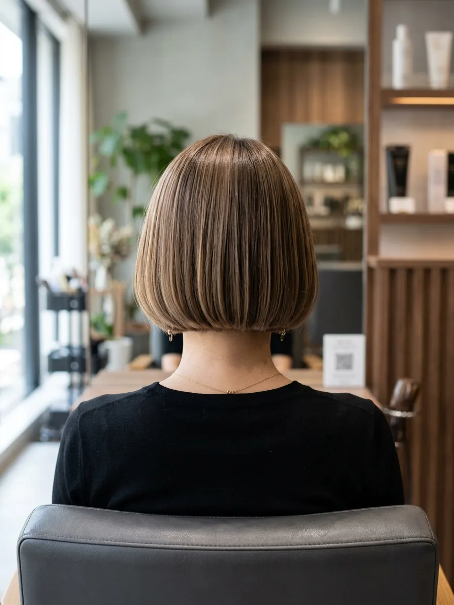 名取 コスタヘアー 艶感カラーボブ｜ダメージレスで叶える大人スタイル - 後ろ姿