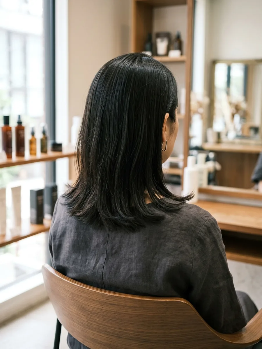 名取 コスタヘアー ナチュラルミディアムカット - 後ろ姿