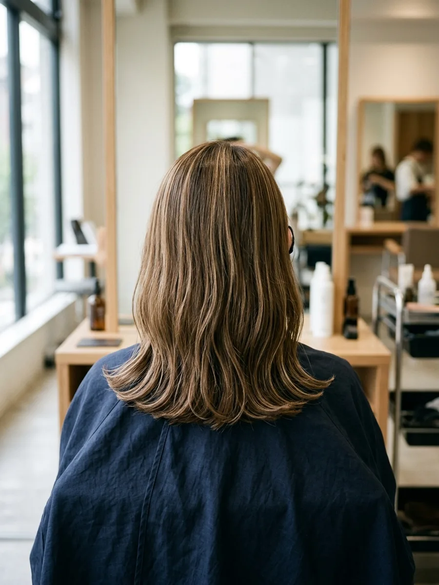 名取 コスタヘアー ナチュラルウェーブミディアム - 後ろ姿