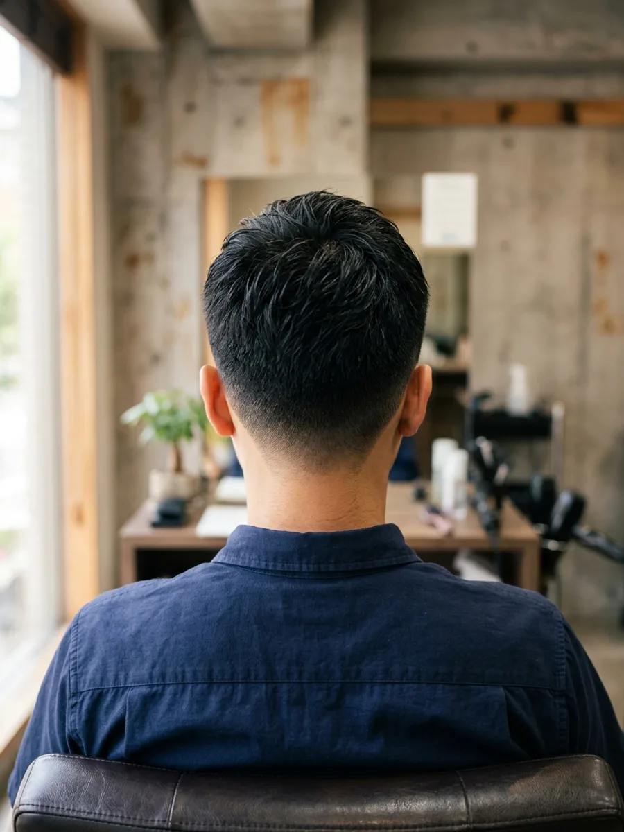 多賀城 コスタヘアー 丸みショートで作るひし形シルエット - 後ろ姿