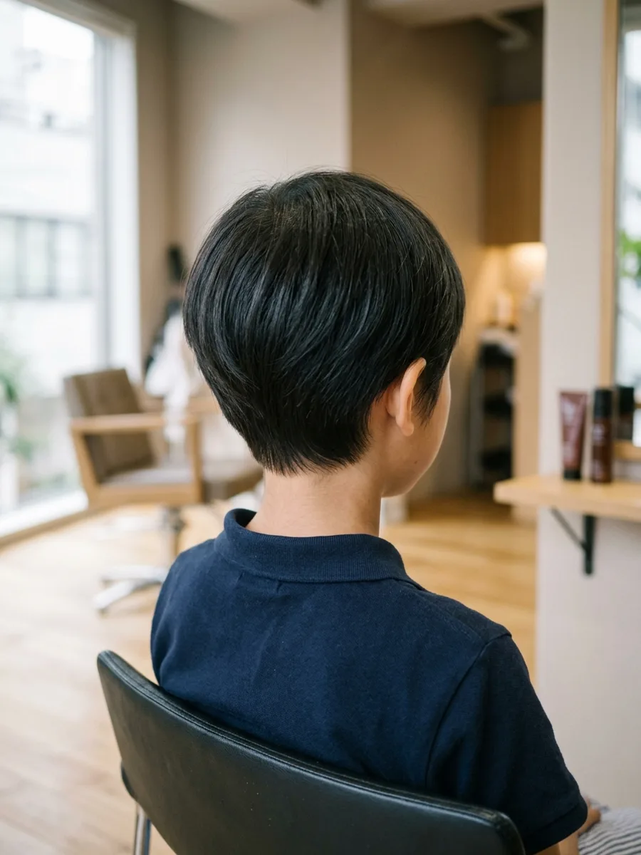 名取 コスタヘアー キッズかわいいショートスタイル - 後ろ姿