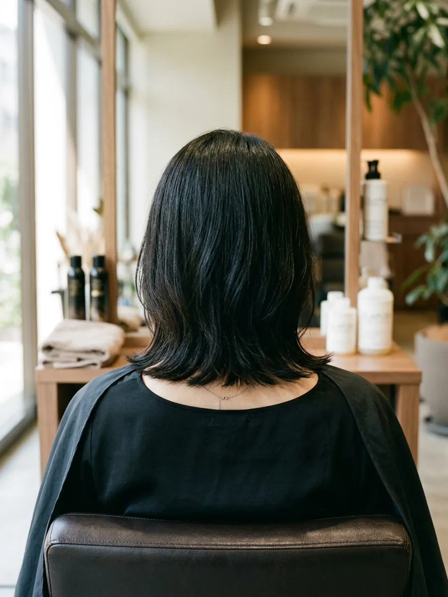 名取 コスタヘアー ナチュラルミディアムウェーブ - 後ろ姿