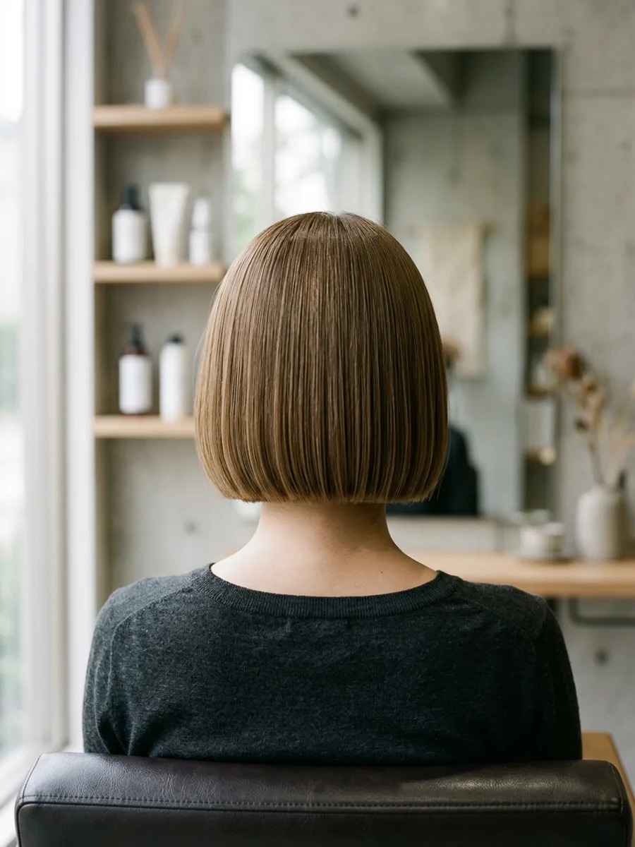 名取 コスタヘアー ツヤ感カラーで魅せる大人ボブ - 後ろ姿