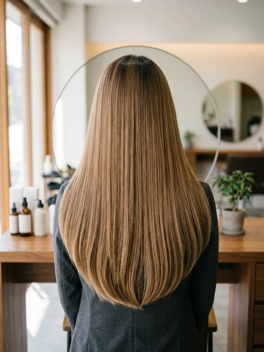 名取 コスタヘアー ナチュラルカラーロング - 後ろ姿