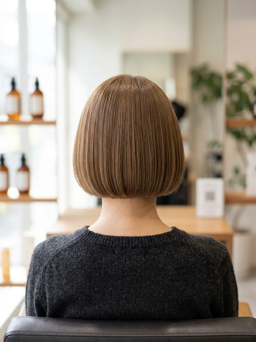 名取 コスタヘアー 大人ボブ×ツヤカラー - 後ろ姿